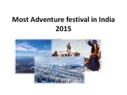 Most Adventure festival in India 2015