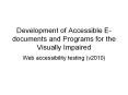 Development of Accessible E-documents and Programs for the Visually Impaired PowerPoint PPT Presentation