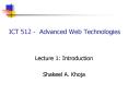 ICT 512 - Advanced Web Technologies PowerPoint PPT Presentation