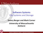 Software Systems File Systems and Storage