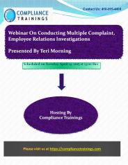 Conducting Multiple Complaint, Employee Relations Investigations