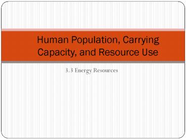3.3 Energy Resources