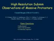 High Resolution Submm Observations of Massive Protostars