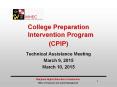 College Preparation Intervention Program PowerPoint PPT Presentation