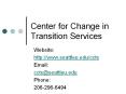 Center for Change in Transition Services PowerPoint PPT Presentation