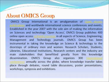 About OMICS Group