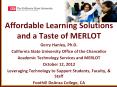 Affordable Learning Solutions and a Taste of MERLOT PowerPoint PPT Presentation