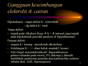 Gangguan keseimbangan elektrolit