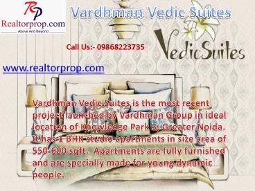 Vardhman Vedic Suites 1 BHK Flats