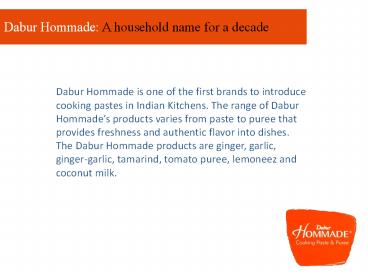 Dabur Hommade: A household name for a decade