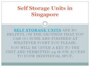 Self Storage Units in Singapore