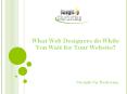 What Web Designers do While You Wait for Your Website? PowerPoint PPT Presentation