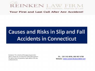 Causes and Risks in Slip and Fall Accidents in Connecticut