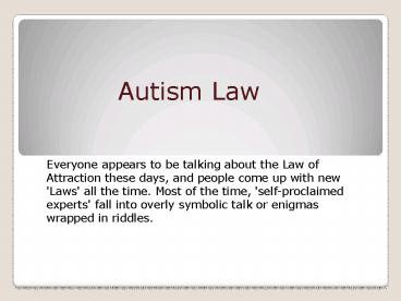 autism law