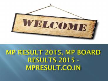 MP Board Results 2015