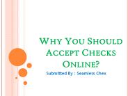 Why You Should Accept Checks Online