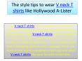 The style tips to wear V neck T shirts like Hollywood A-Lister PowerPoint PPT Presentation