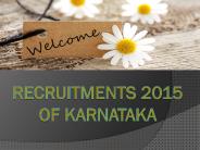 Recruitments 2015 of Karnataka