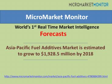 Asia-Pacific Fuel Additives Market