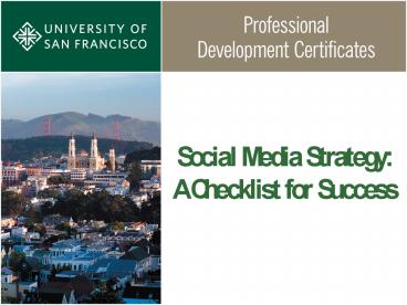 A Checklist for a Successful Social Media Strategy Webinar