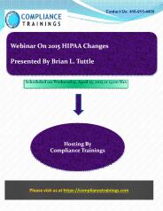 Webinar On 2015 HIPAA Changes