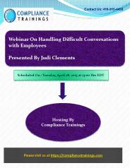 Webinar On Handling Difficult Conversations with Employees