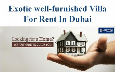 Exotic well-furnished Villa For Rent In Dubai