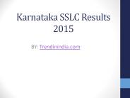 Karnataka SSLC Results 2015