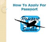 How to apply for Passport