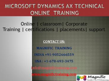 ms dynamics ax technical online training in australia