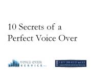 10 Secrets for a Perfect Voice Over