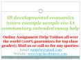 IB developmental economics IA commentary extended essay help tutors example sample eco PowerPoint PPT Presentation