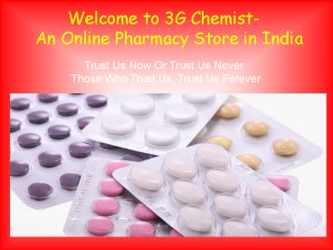 Online Pharmacy Store in India - 3G Chemist