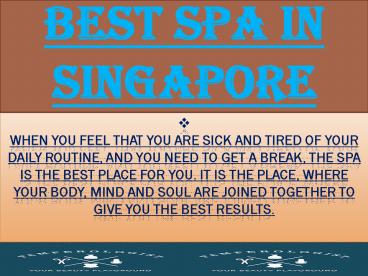 Best Spa In Singapore