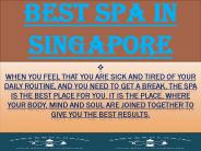 Best Spa In Singapore