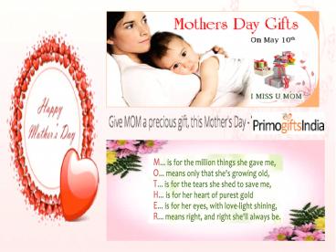 Unforgettable Mothers Day gifts for Memorable moments at Primogiftsindia