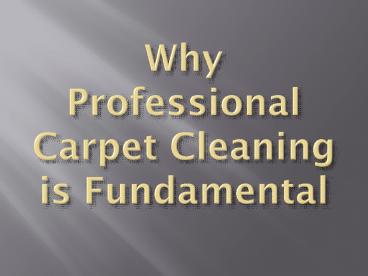 Why Professional Carpet Cleaning is Fundamental