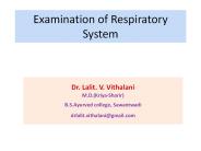Clinical Examination Respiratory System F Y BAMS