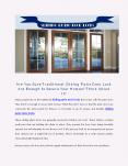 Are You Sure Traditional Sliding Patio Door Lock Are Enough to Secure Your Homes? Think About It! PowerPoint PPT Presentation