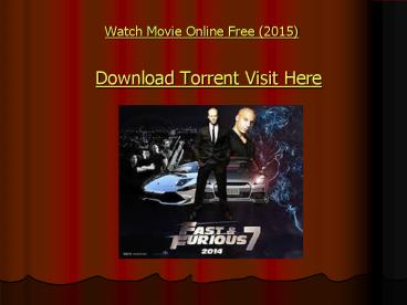 Fast and Furious 7 Movie 2015