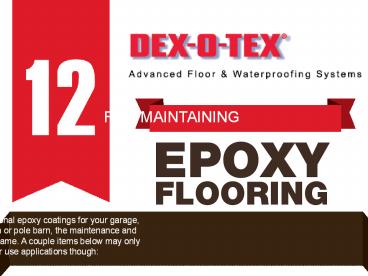 12 Tips for Maintaining Epoxy Flooring