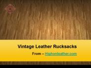 Vintage Leather Rucksacks