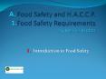 Introduction to Food Safety PowerPoint PPT Presentation