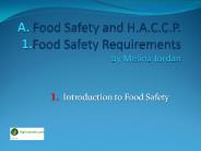 Introduction to Food Safety