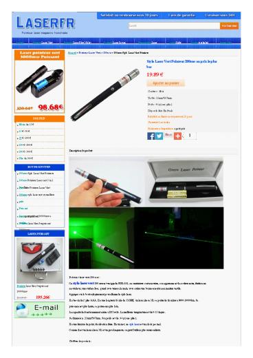 Stylo Laser Vert Pointeur 200mw