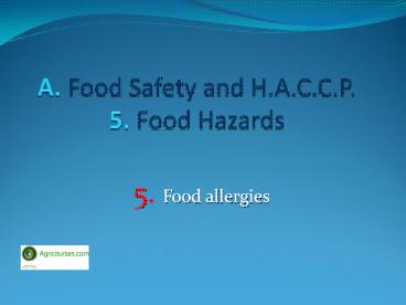 Lecture 5: Food allergies