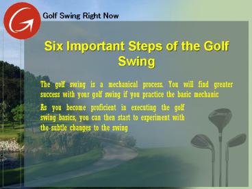 Six Important Steps of the Golf Swing