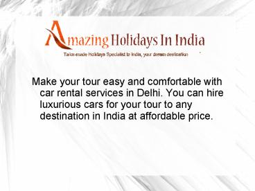Car Rental Services India