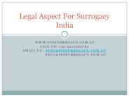 Legal Aspects for surrogacy in india