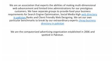 affordable web business directory in pakistan